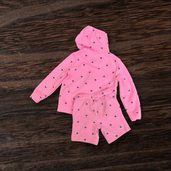Old Navy Pink Palm Tree Hoodie & Shorts Set – Size 4T/5T - Picture 3 of 10